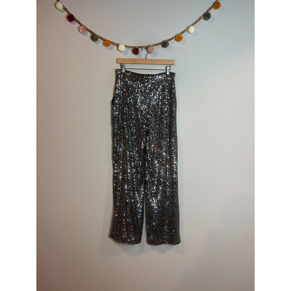 Topshop black sequin dress pants